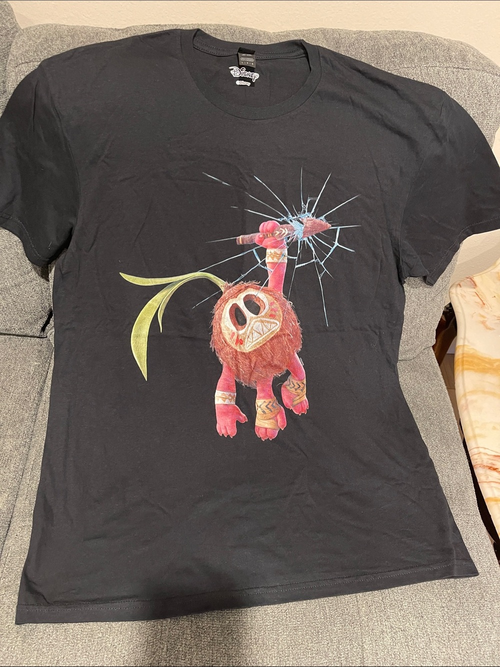 Disney Black Tee with Pink Monster Graphic